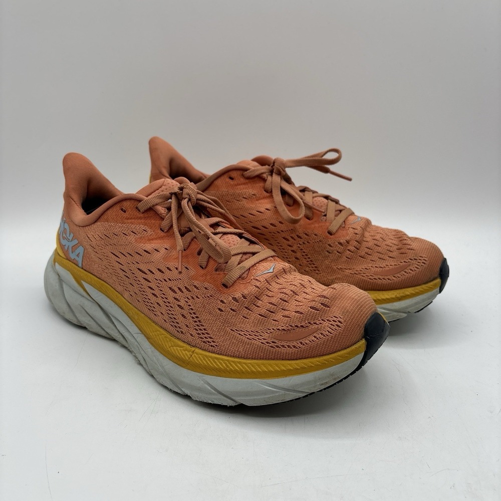 Hoka One One Clifton 8 Orange Women's Size 8B Running Sneakers 1119394 SBSOR